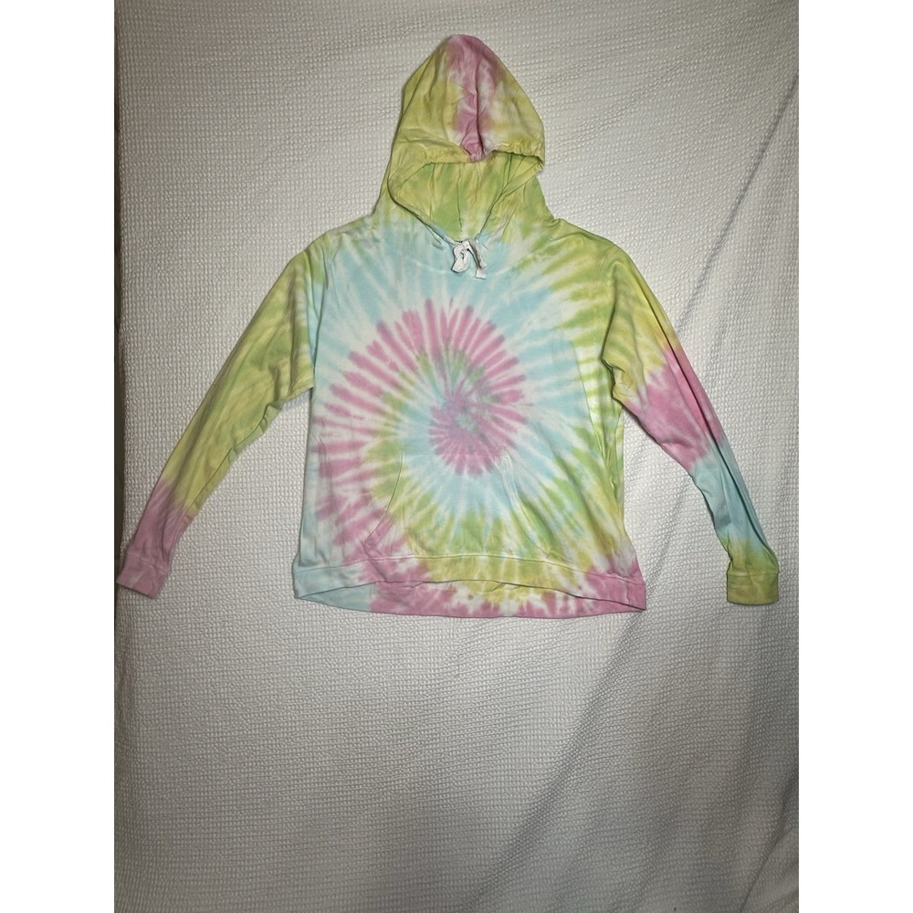 Southern Spirit Tie Dye Hoodie Medium Pastel Cotton Pullover Hooded Top NWOT